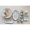 HAND-PAINTED STONEWARE ORGANIC SHAPED PLATTER WITH FLOWERS (EACH ONE WILL VARY)