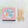 SAFTEY MATCHES IN MATCHBOX "CHEERS MY DEARS"