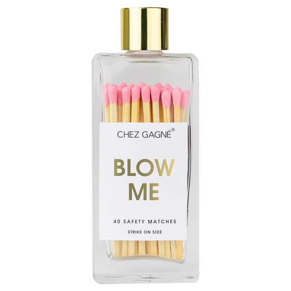 BLOW ME MATCHES - GLASS BOTTLE MATCHSTICKS PINK