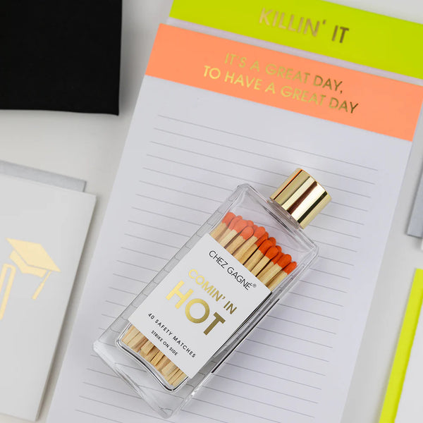 COMING IN HOT MATCHES - GLASS BOTTLE MATCHSTICKS ORANGE