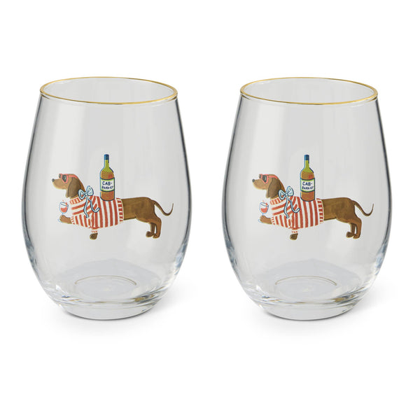 17OZ STEMLESS GR WINE - HH DACHSHUND