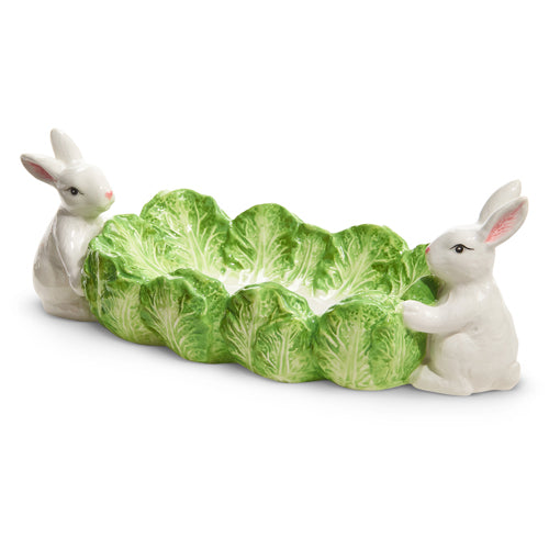 GREEN CABBAGE TRAY WITH BUNNIES 10