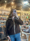 CROPPED SHERPA-BLEND JACKET
