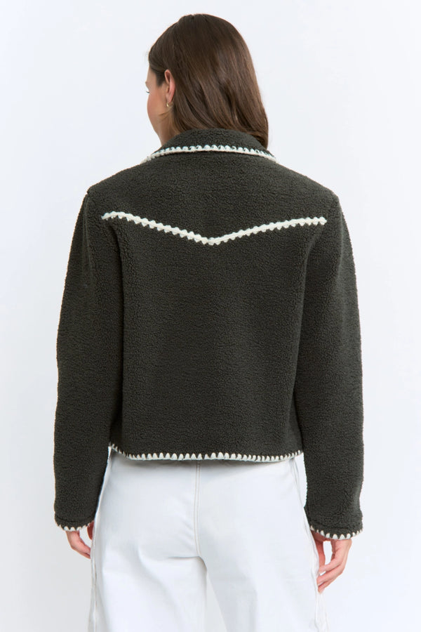 CROPPED SHERPA-BLEND JACKET