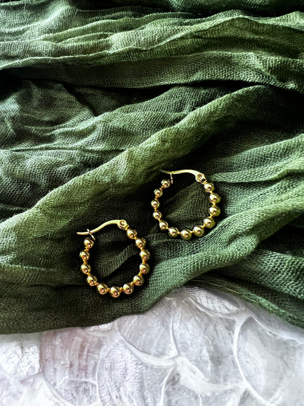GOLD BALL MINI HOOPS CBK