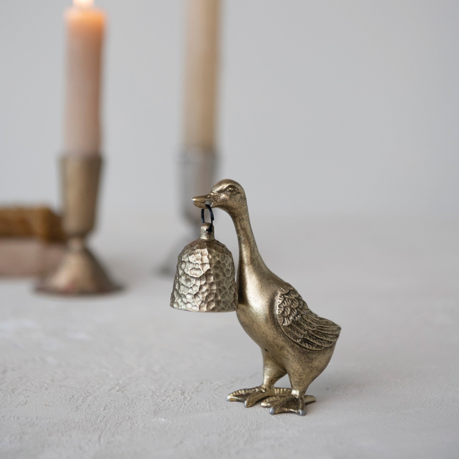 PEWTER DUCK SHAPED CANDLE SNUFFER