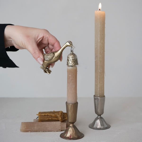 PEWTER DUCK SHAPED CANDLE SNUFFER
