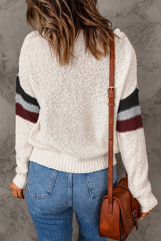 CECILIA CHEVRON STRIPED SWEATER