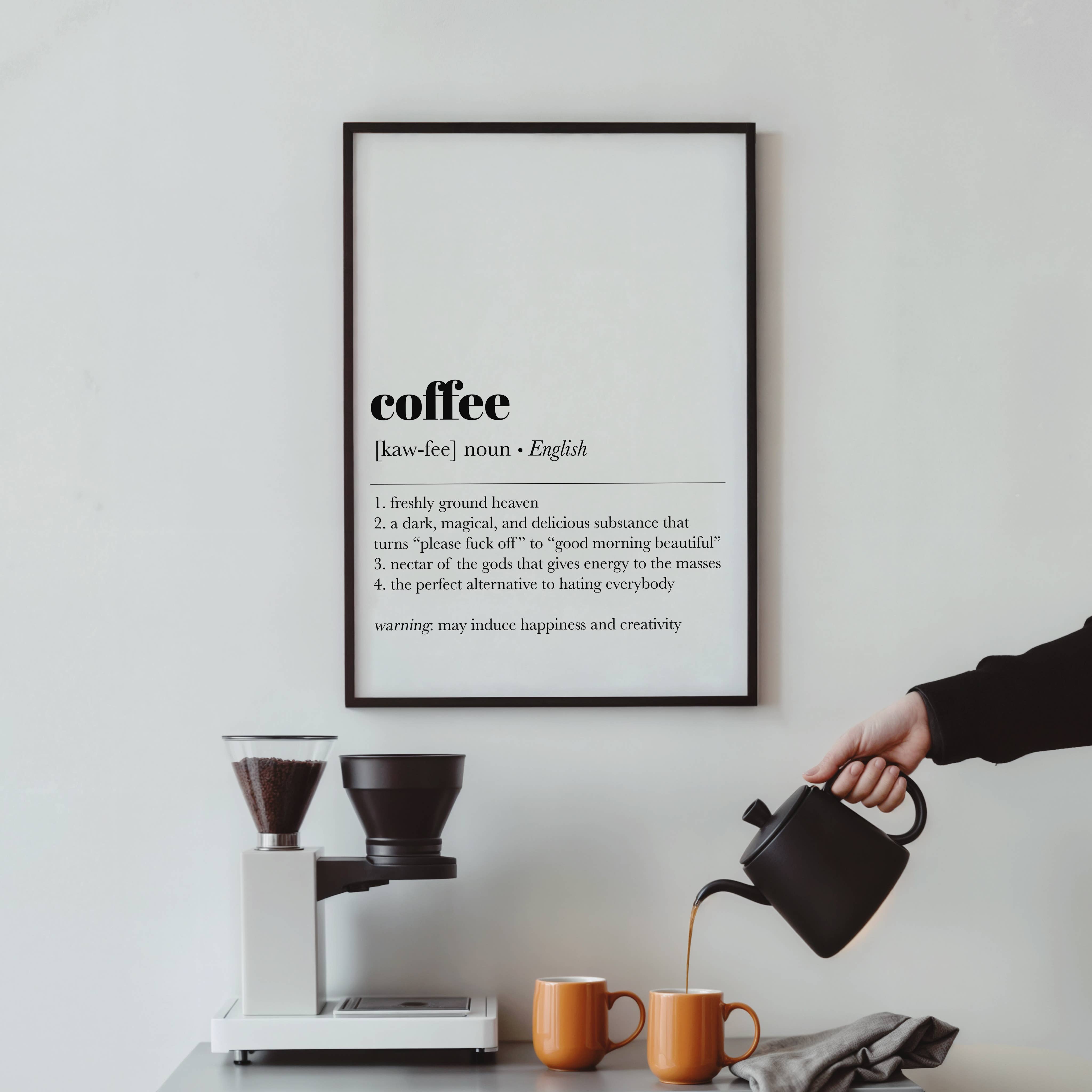 COFFEE DEFINITION PRINT | MINIMALIST COFFEE WALL ART