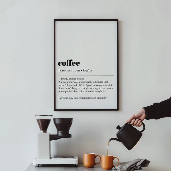 COFFEE DEFINITION PRINT | MINIMALIST COFFEE WALL ART