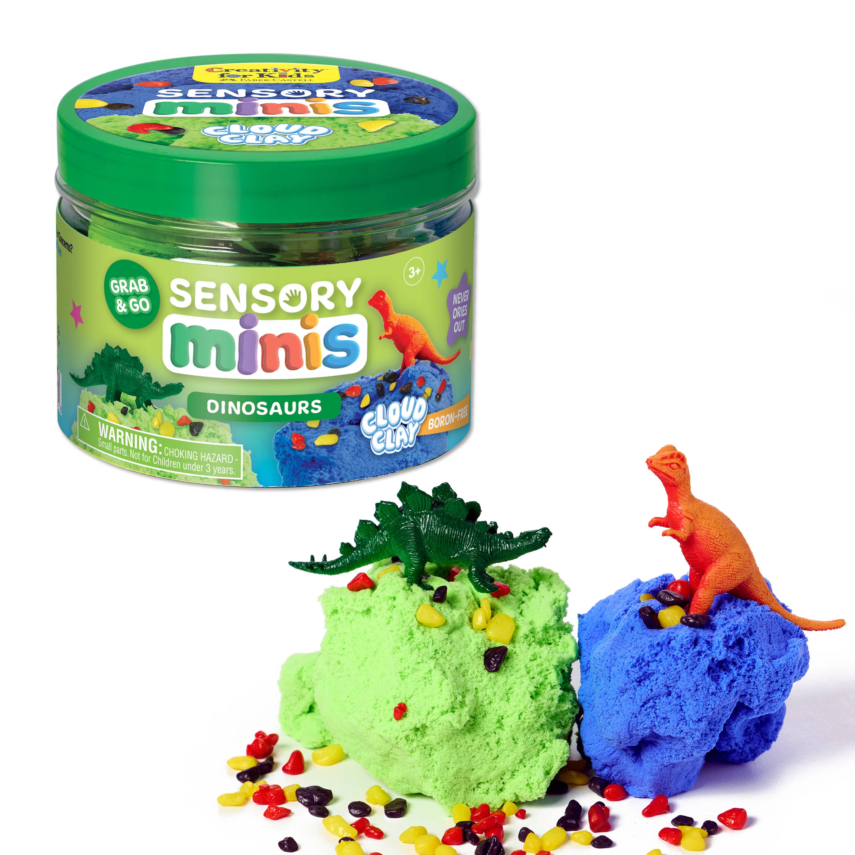 DINOSAURS SENSORY MINI PLAY KIT JAR WITH CLOUD CLAY