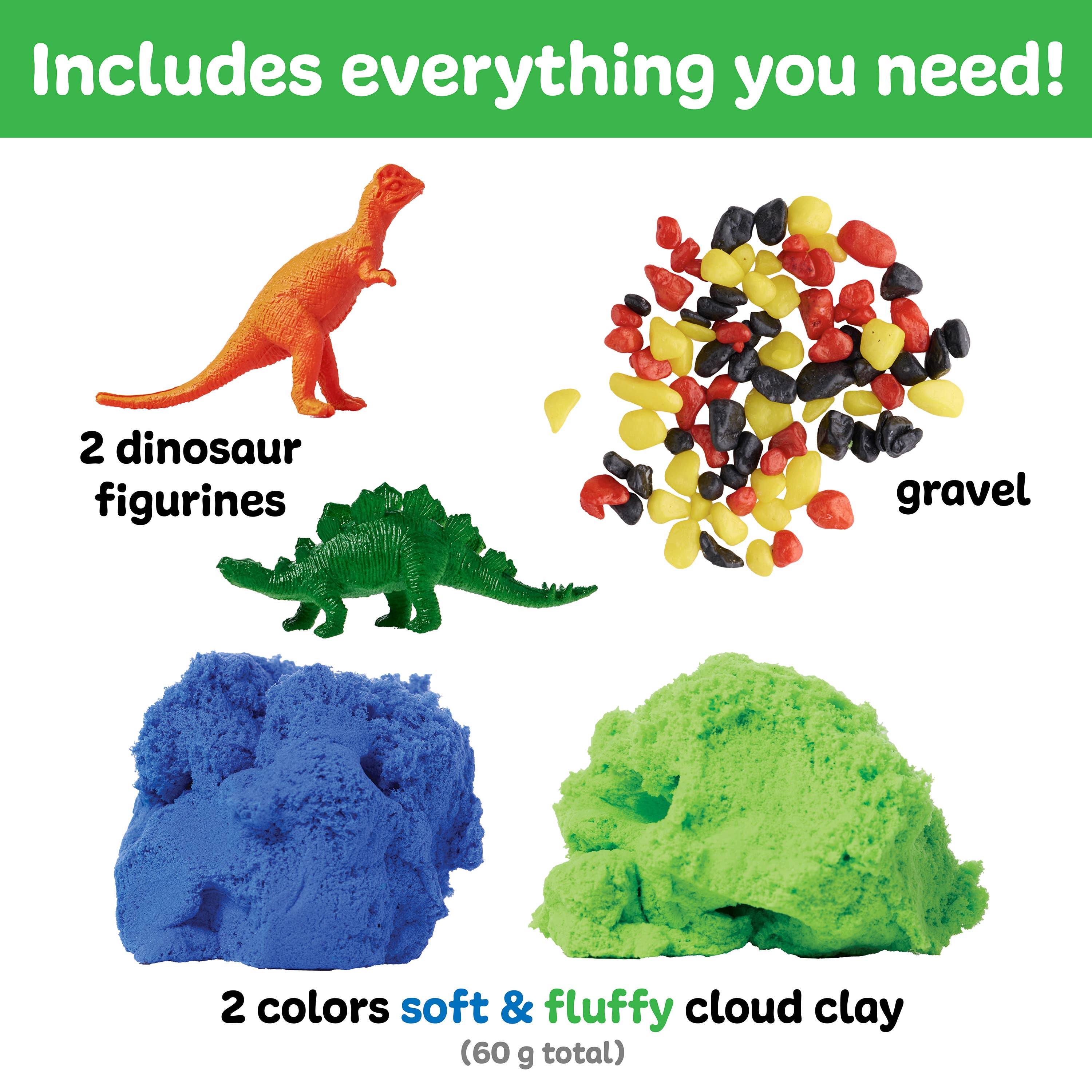 DINOSAURS SENSORY MINI PLAY KIT JAR WITH CLOUD CLAY