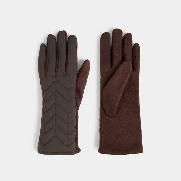 O/S - Matte Chevron Puffer Touchscreen Gloves...