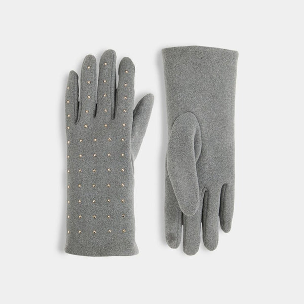 Studded Touchscreen Gloves - Grey