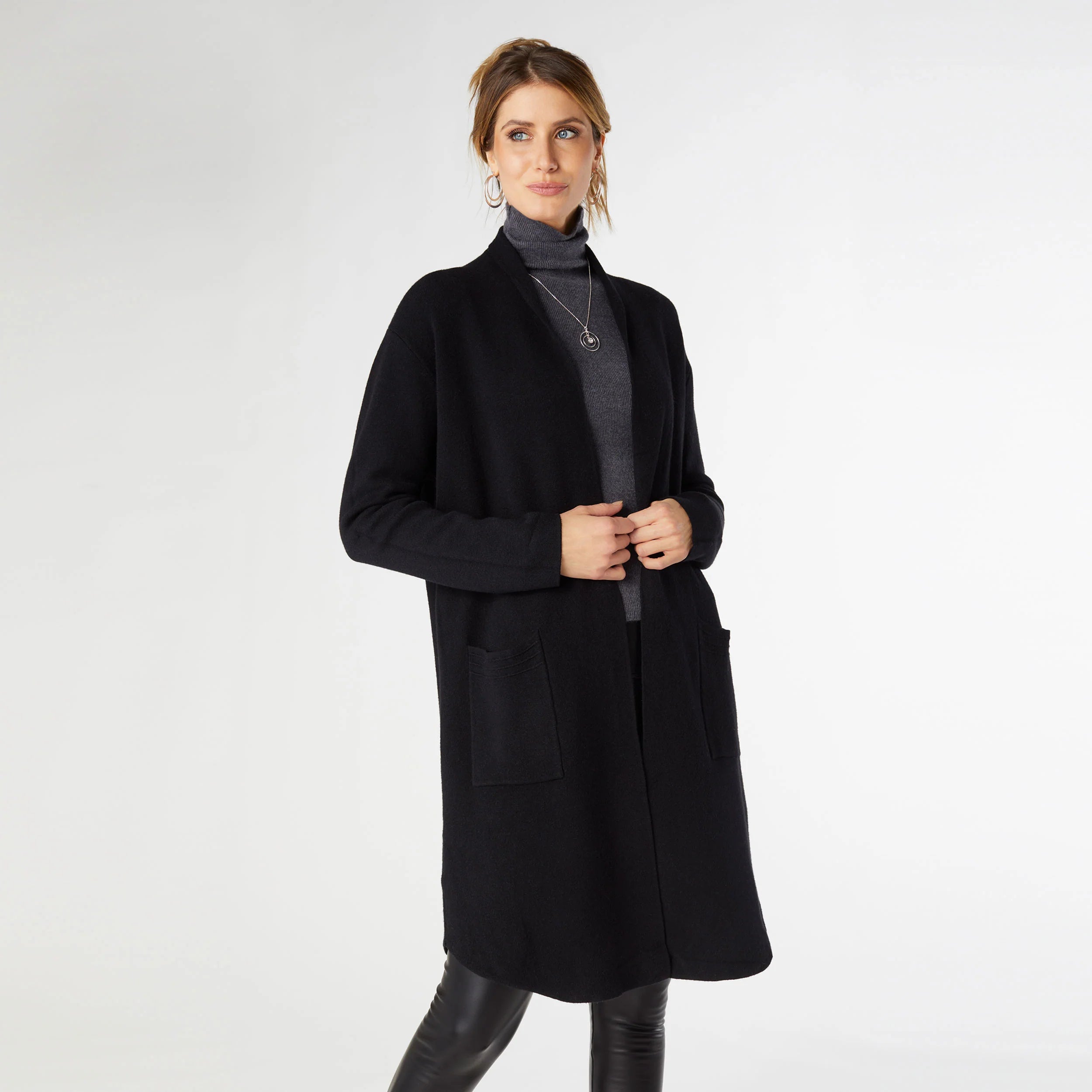HEAVENLY LUXE LONG CARDIGAN WITH LATTICE BACK