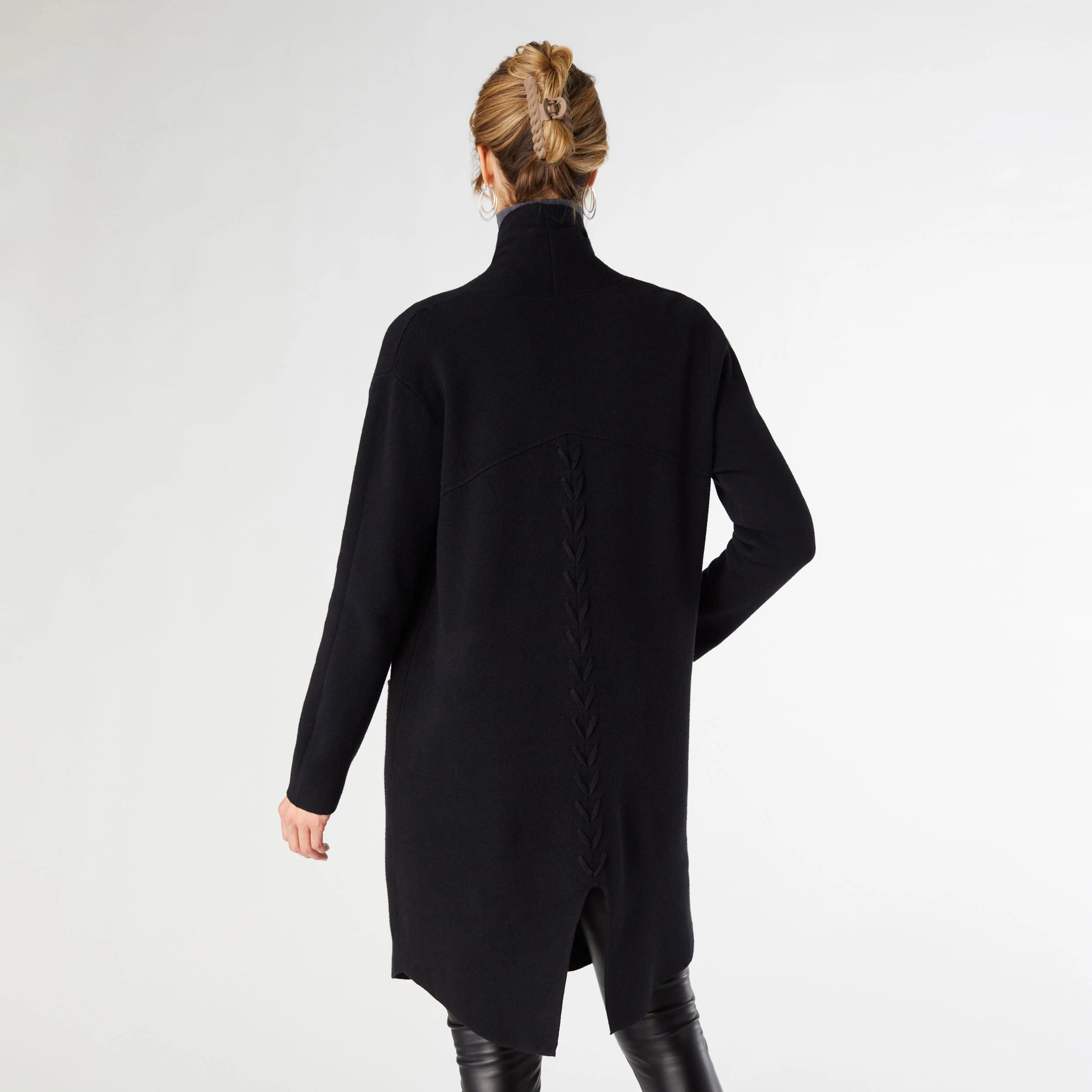 HEAVENLY LUXE LONG CARDIGAN WITH LATTICE BACK