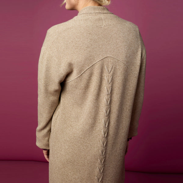 HEAVENLY LUXE LONG CARDIGAN WITH LATTICE BACK