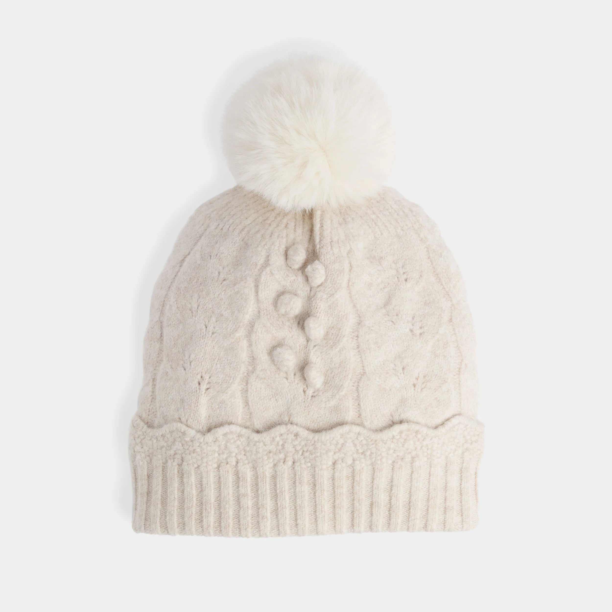 SWEET SCALLOP KNIT POM HAT