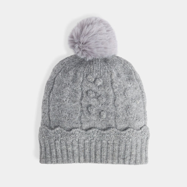 SWEET SCALLOP KNIT POM HAT
