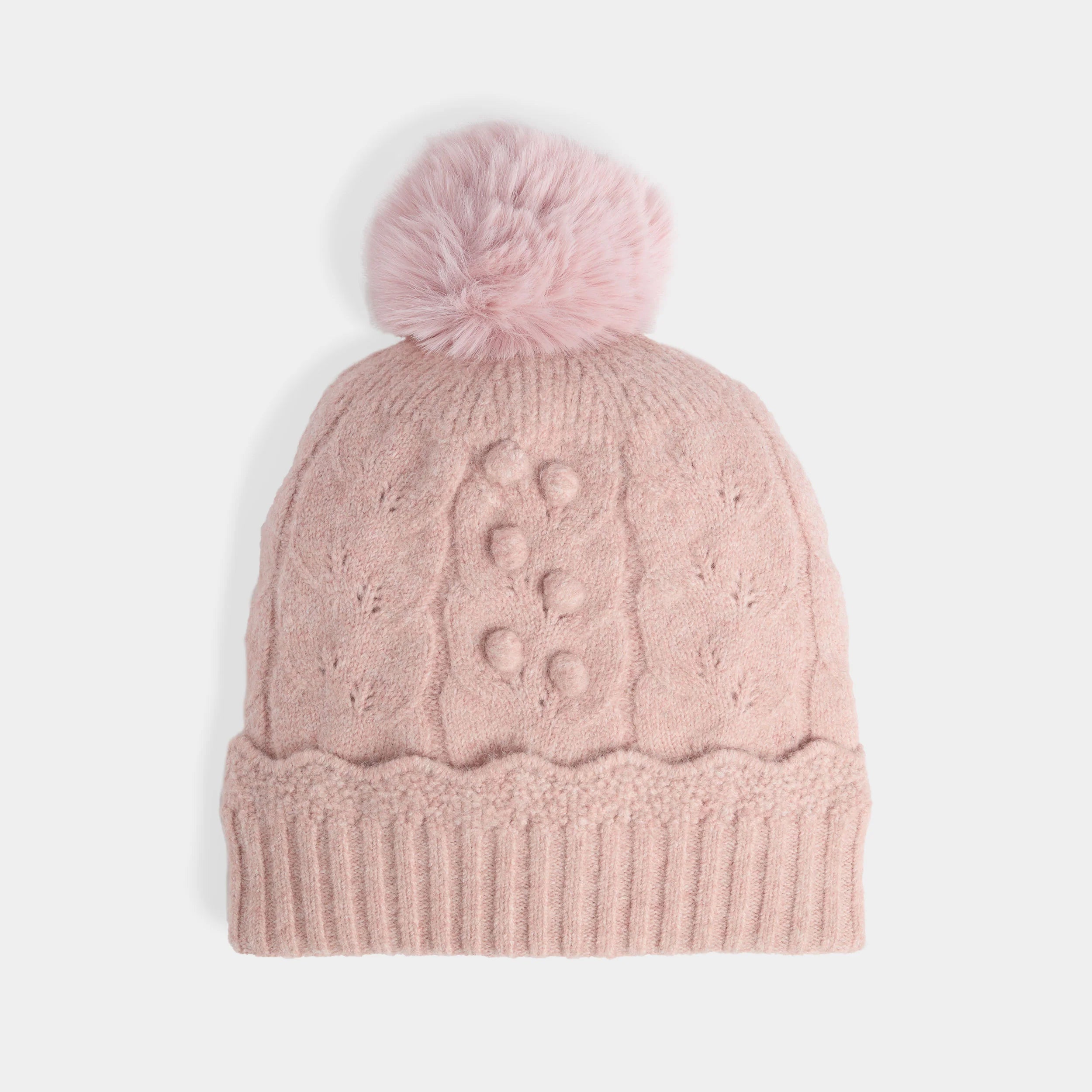SWEET SCALLOP KNIT POM HAT