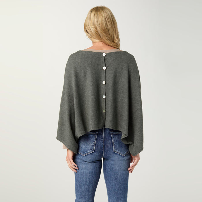 LIGHTWEIGHT BRUSHED WRAP W/ BUTTONS