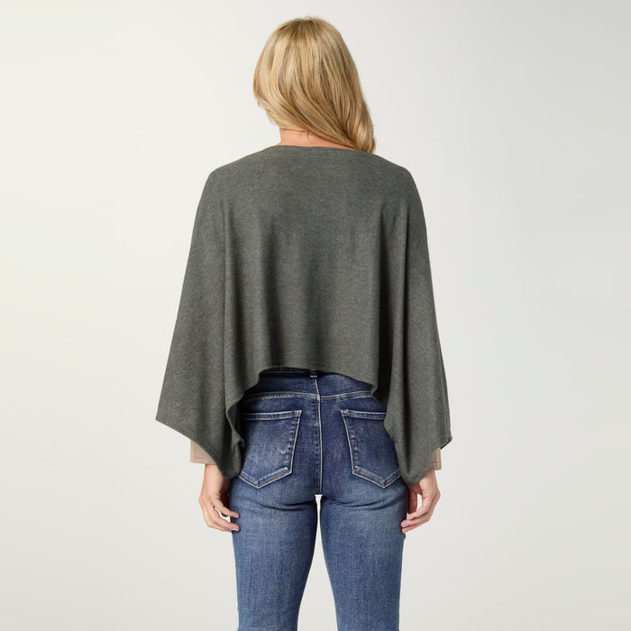 LIGHTWEIGHT BRUSHED WRAP W/ BUTTONS