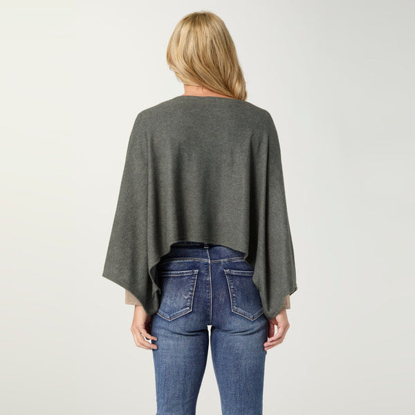 LIGHTWEIGHT BRUSHED WRAP W/ BUTTONS