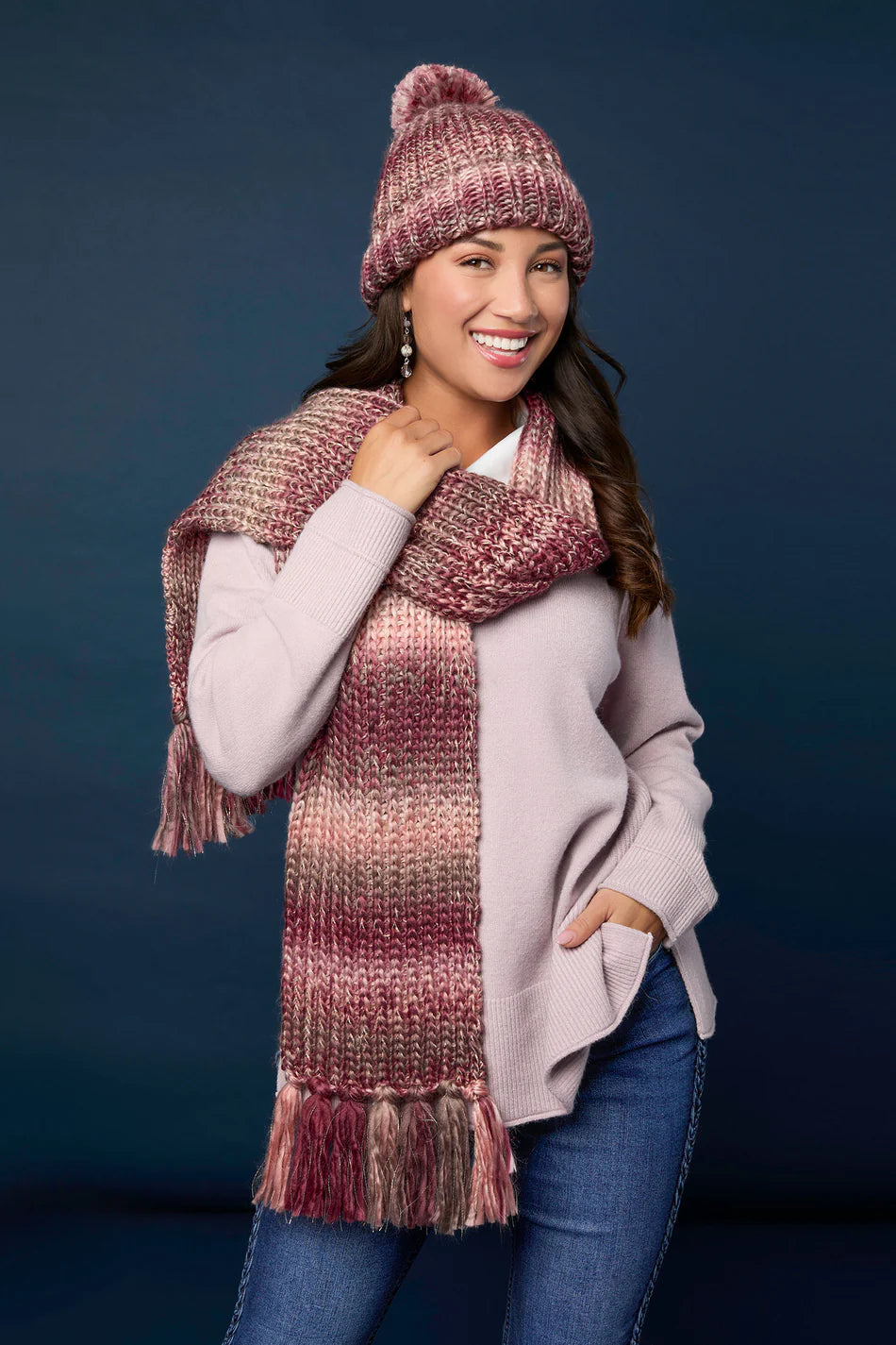 SPARKLE SEASON KNIT HAT - BLUE MULTI