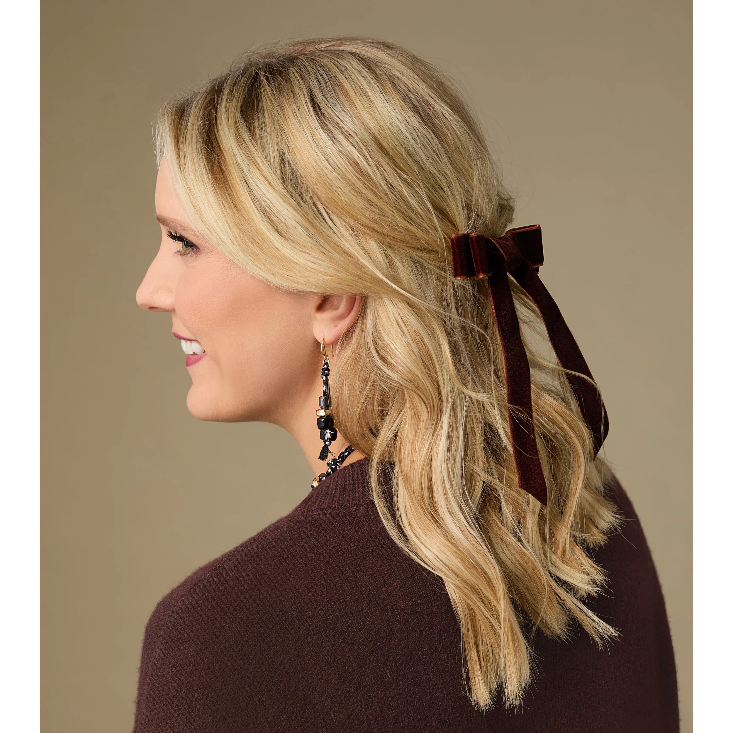 VELVET BOW HAIR CLIP