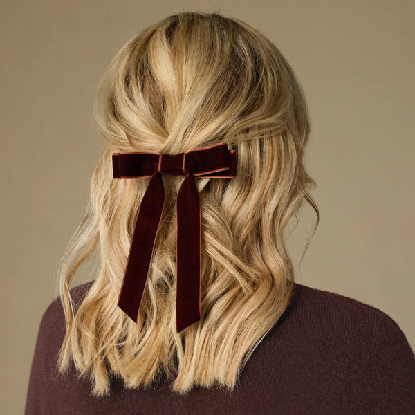VELVET BOW HAIR CLIP
