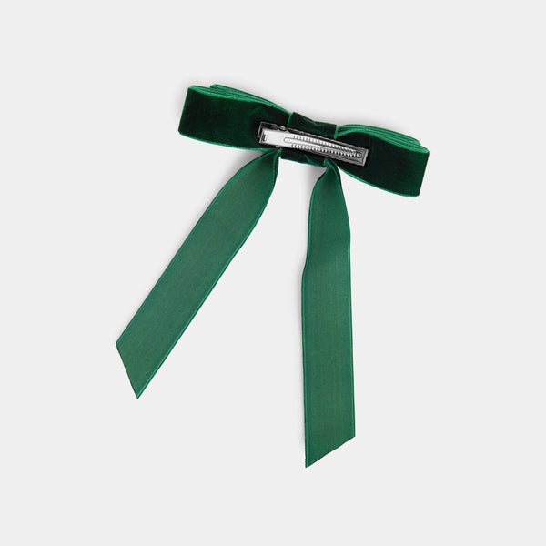 VELVET BOW HAIR CLIP