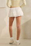 EYELET LACE TIERED INNER SHORTS MINI SKIRT