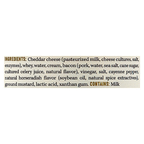 CHEDDAR & HORSERADISH WITH SMOKY BACON CHEESE SPREAD