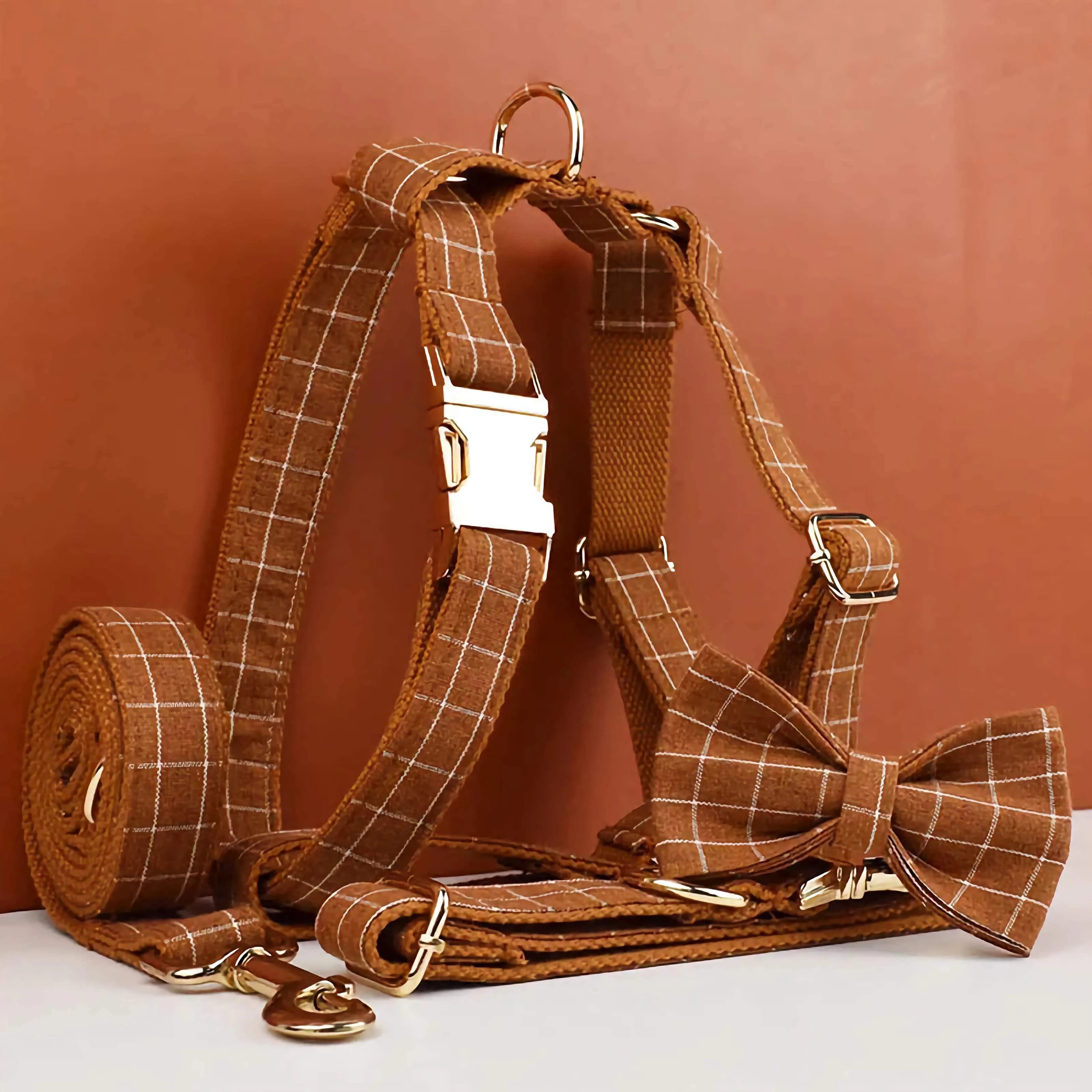 PERSONALIZED CLASSIC BROWN PLAID SET