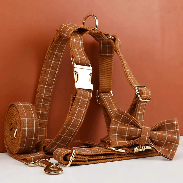 PERSONALIZED CLASSIC BROWN PLAID SET