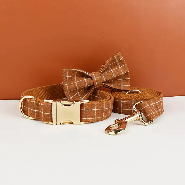 PERSONALIZED CLASSIC BROWN PLAID SET