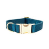 PERSONALIZED BLUE GREEN SATIN CLASSIC DOG WALK SET