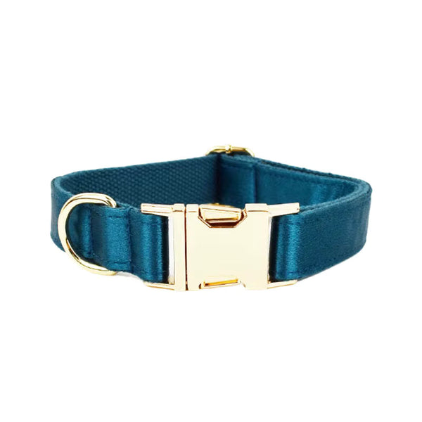 PERSONALIZED BLUE GREEN SATIN CLASSIC DOG WALK SET
