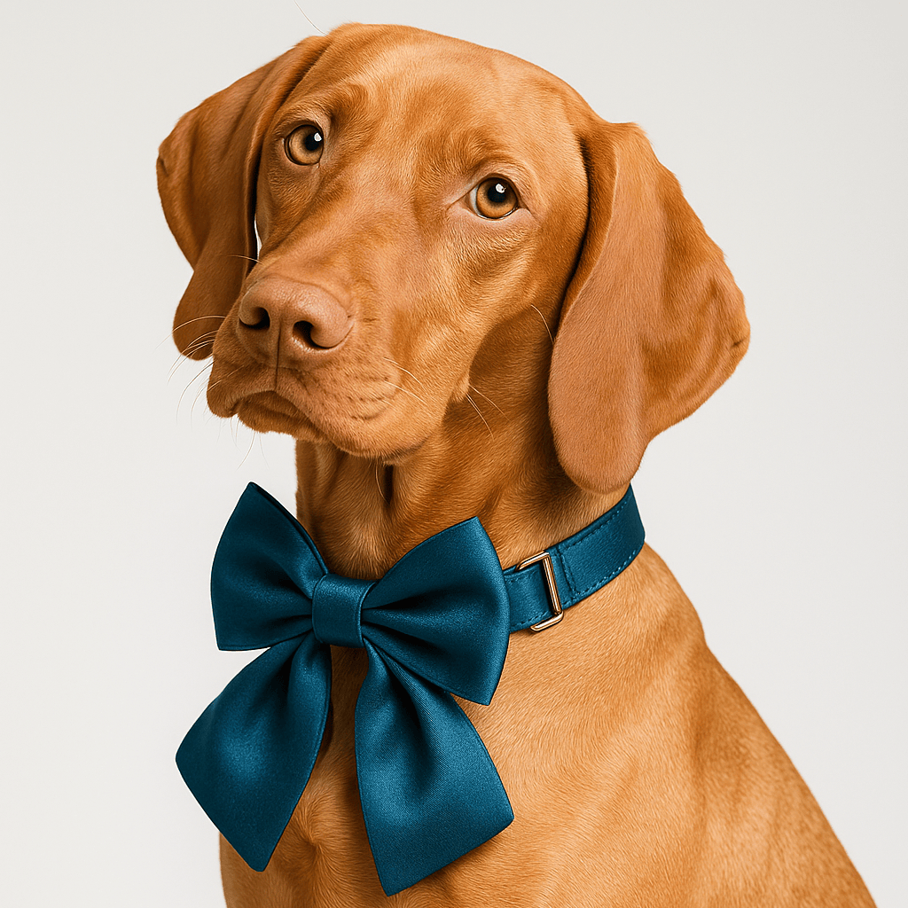 PERSONALIZED BLUE GREEN SATIN CLASSIC DOG WALK SET