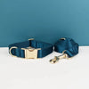 PERSONALIZED BLUE GREEN SATIN CLASSIC DOG WALK SET