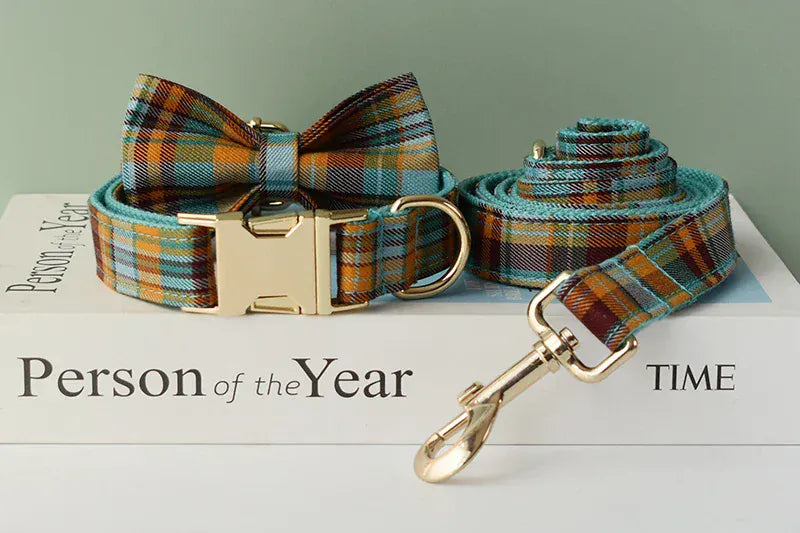 PERSONALIZED CAFE BLUE PLAID CLASSIC SET