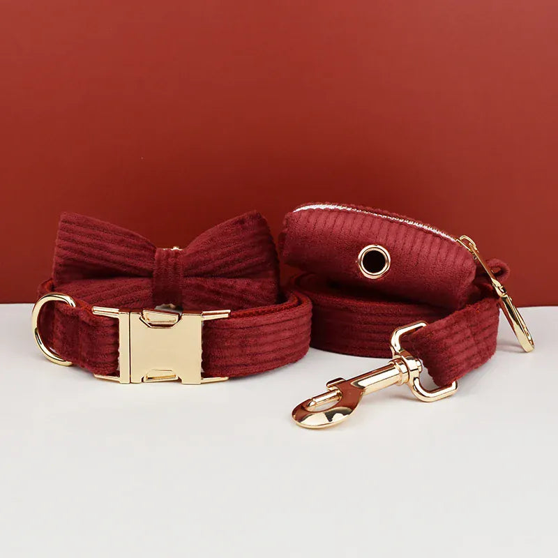 PERSONALIZED DARK RED CORDUROY CLASSIC SET