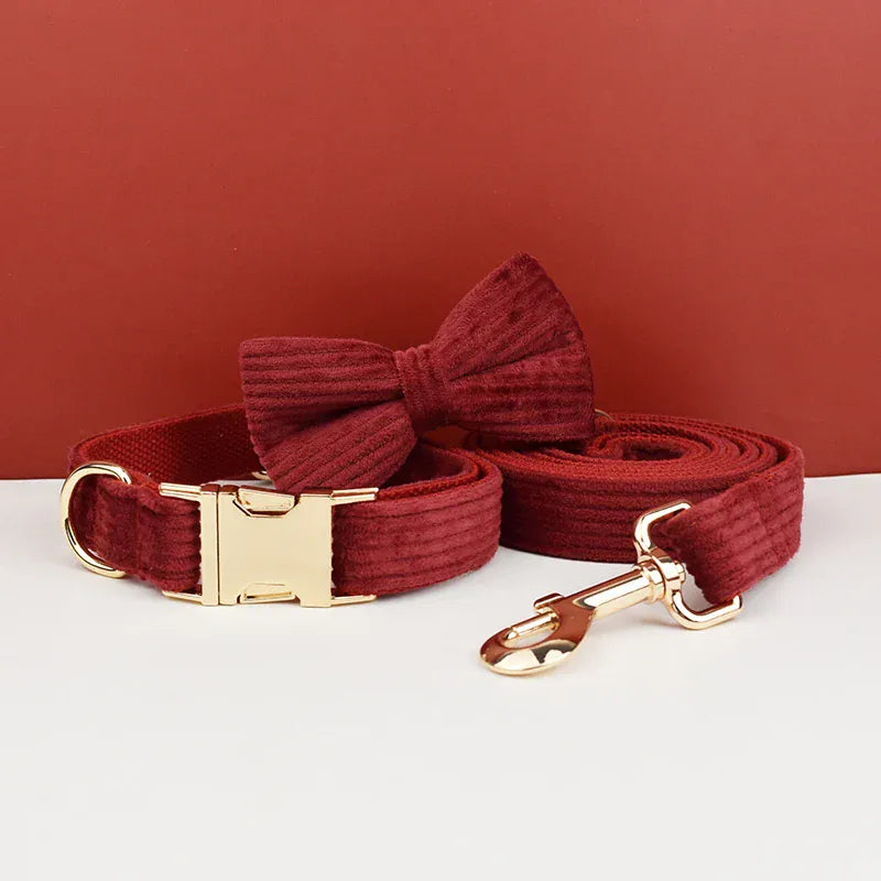 PERSONALIZED DARK RED CORDUROY CLASSIC SET