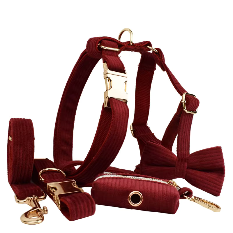 PERSONALIZED DARK RED CORDUROY CLASSIC SET