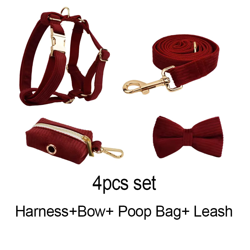 PERSONALIZED DARK RED CORDUROY CLASSIC SET