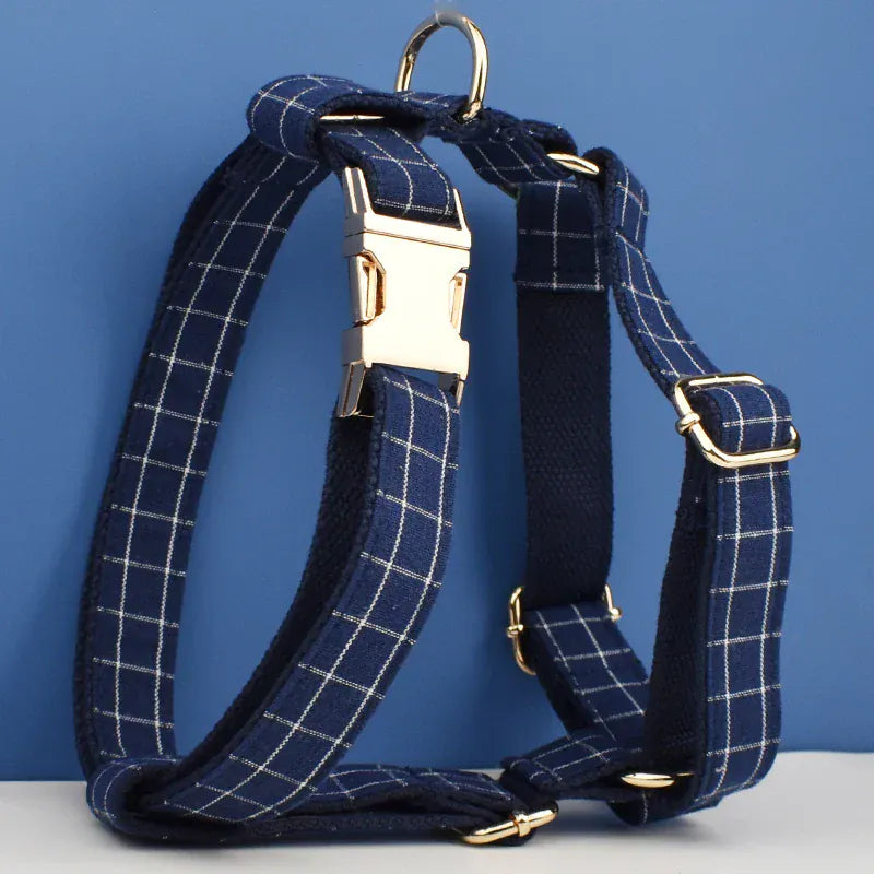 PLAID DARK BLUE SET
