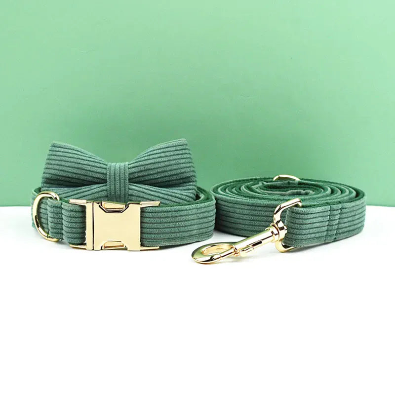 PERSONALIZED DARK GREEN CORDUROY CLASSIC SET