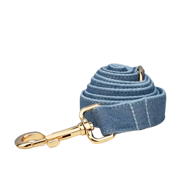 PERSONALIZED BLUE DENIM CLASSIC DOG WALK SET