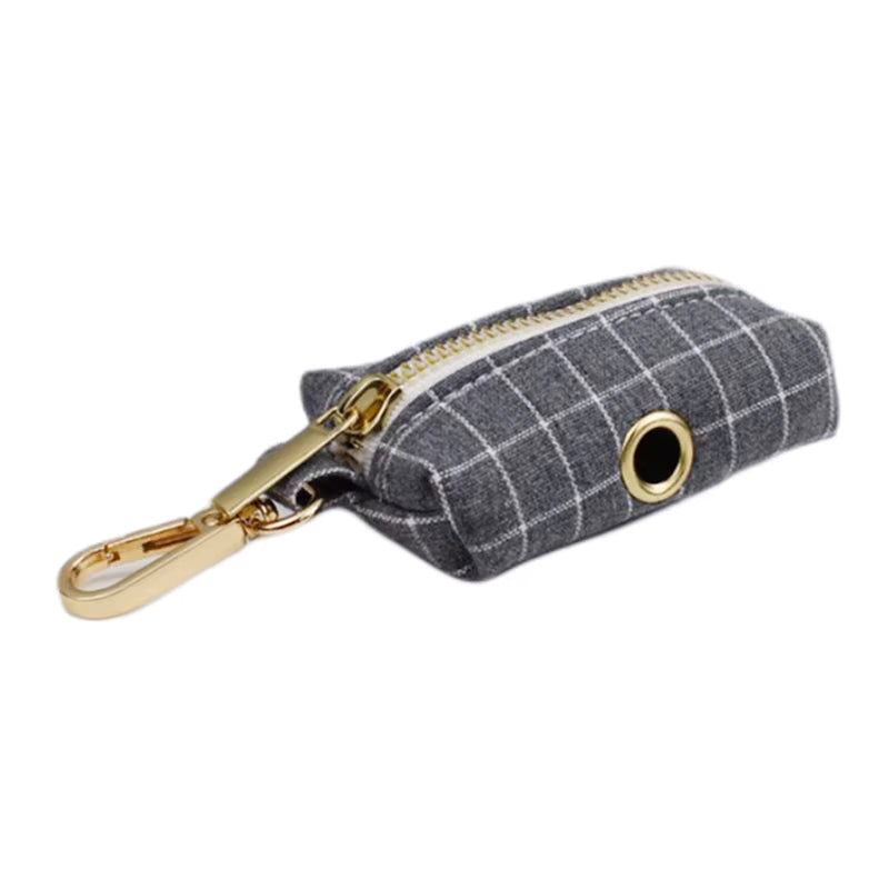 PERSONALIZED GRAY PLAID CLASSIC DOG WALK SET