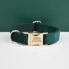 PERSONALIZED GREEN VELVET CLASSIC DOG WALK SET